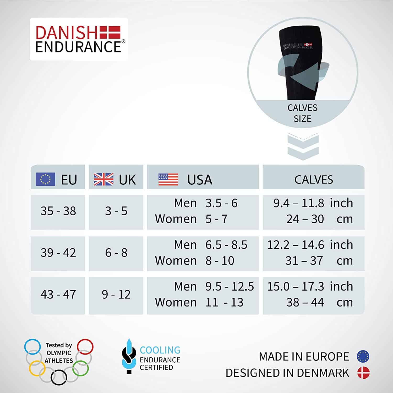 DANISH ENDURANCE Kompressionsstrümpfe Pro - 26-32 MmHg Für Training & Regeneration